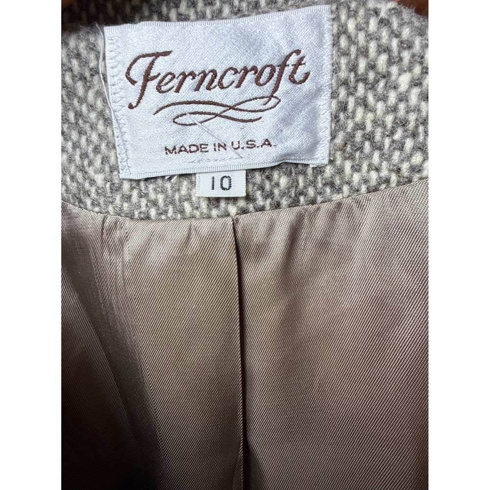 Ferncroft Vintage 100% Wool Tweed Long Overcoat Grey Salt Pepper Made in USA 10 - Picture 6 of 9
